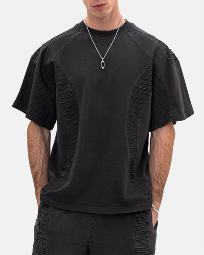 TEXTURED TEE - Charcoal
