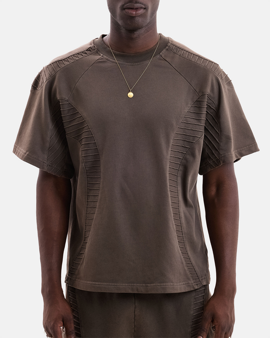 TEXTURED TEE - Brown