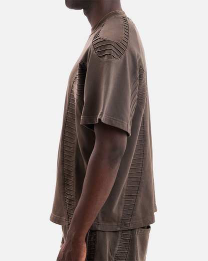 TEXTURED TEE - Brown