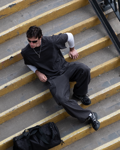 TEXTURED TRACKIES - Charcoal