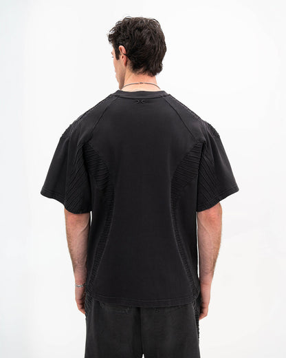 TEXTURED TEE - Charcoal