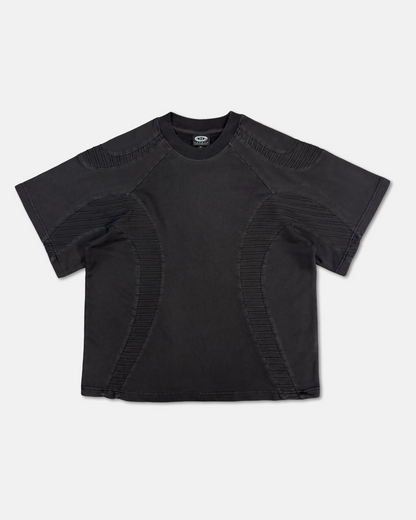 TEXTURED TEE - Charcoal