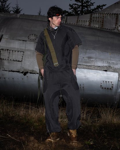 TEXTURED TEE - Charcoal