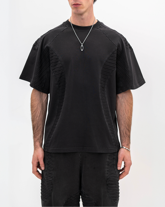 TEXTURED TEE - Charcoal