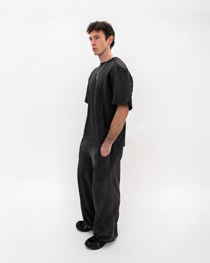 TEXTURED TRACKIES - Charcoal