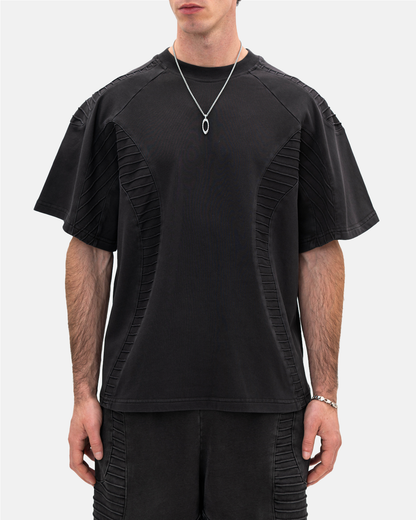 TEXTURED TEE - Charcoal