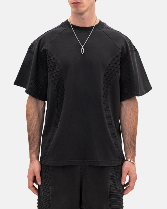 TEXTURED TEE - Charcoal