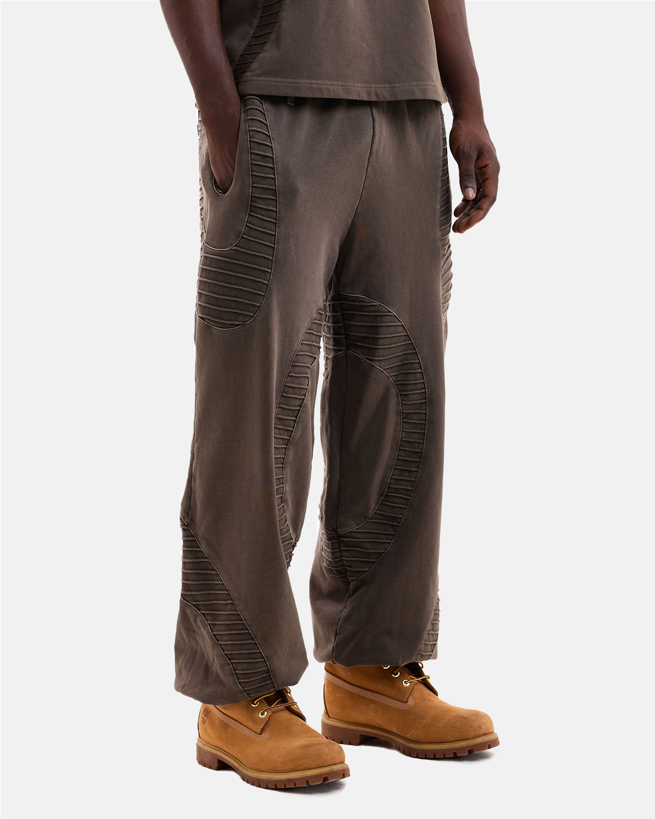 TEXTURED TRACKIES - Brown