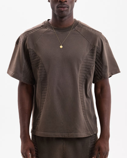 TEXTURED TEE - Brown