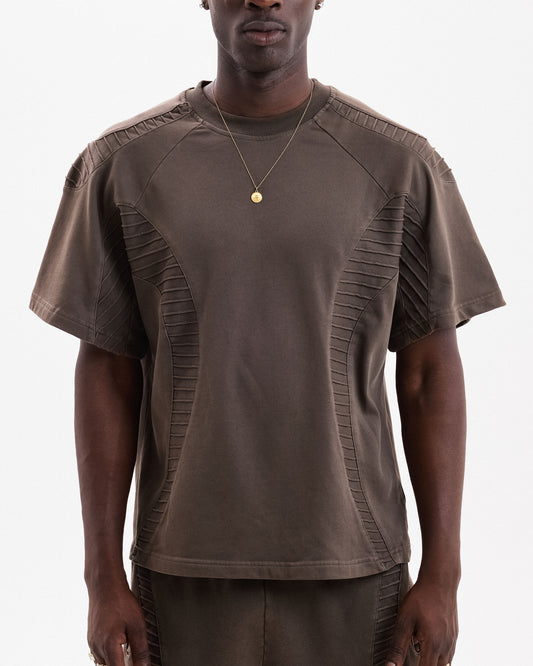 TEXTURED TEE - Brown