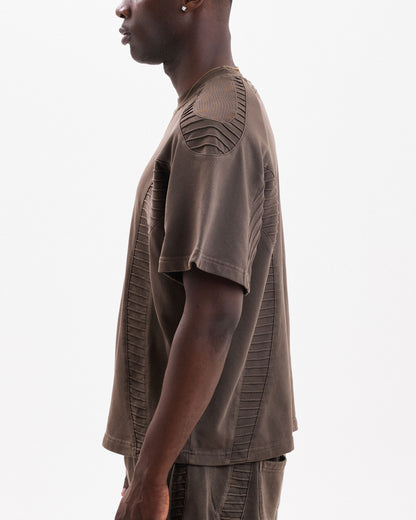 TEXTURED TEE - Brown