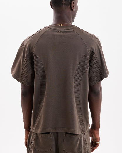 TEXTURED TEE - Brown